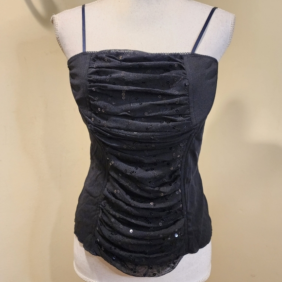 MKM  Designs Women's Black Nylon Strappy Tank top size M - Picture 1 of 10